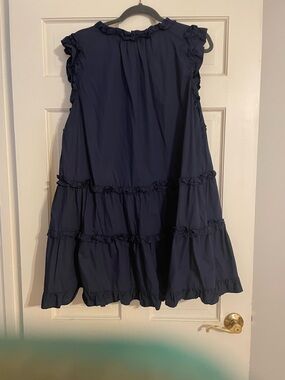 Sleeveless Ruffle Tiered Dress - Navy